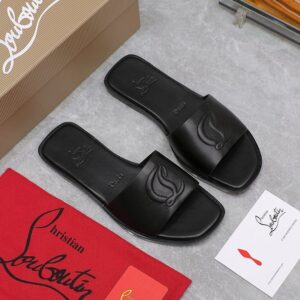 Christian Louboutin Black Mules Flat