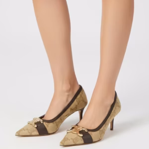Celine Monogram Canvas Apricot Pump