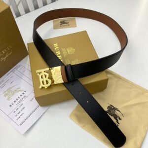 Burberry TB Black Brown Reversible Premium Unisex Belt