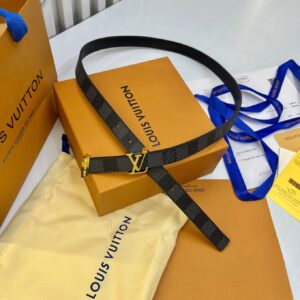 Louis Vuitton Initiales Damier Graphite Canvas Women's Belt