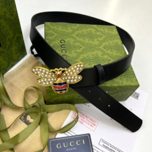 Gucci Bee Black Ladies Belt