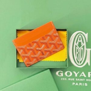 Goyard Saint Sulpice Orange Color Card Holder Wallet With Box