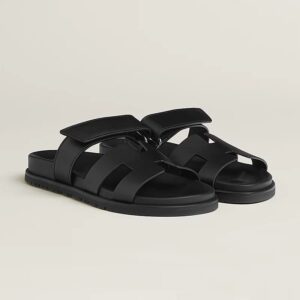 Hermes Chypre Black Sandal