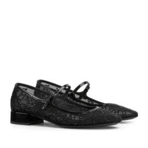 Gucci GG Black Crystal Ballet Flat