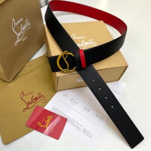 Christian Louboutin Black and Red Reversible Women's Belt