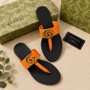Gucci Tan GG Thong Slide
